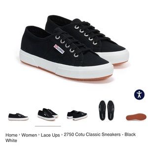 Superga 2750 Cotu Classic, Black, Size 8